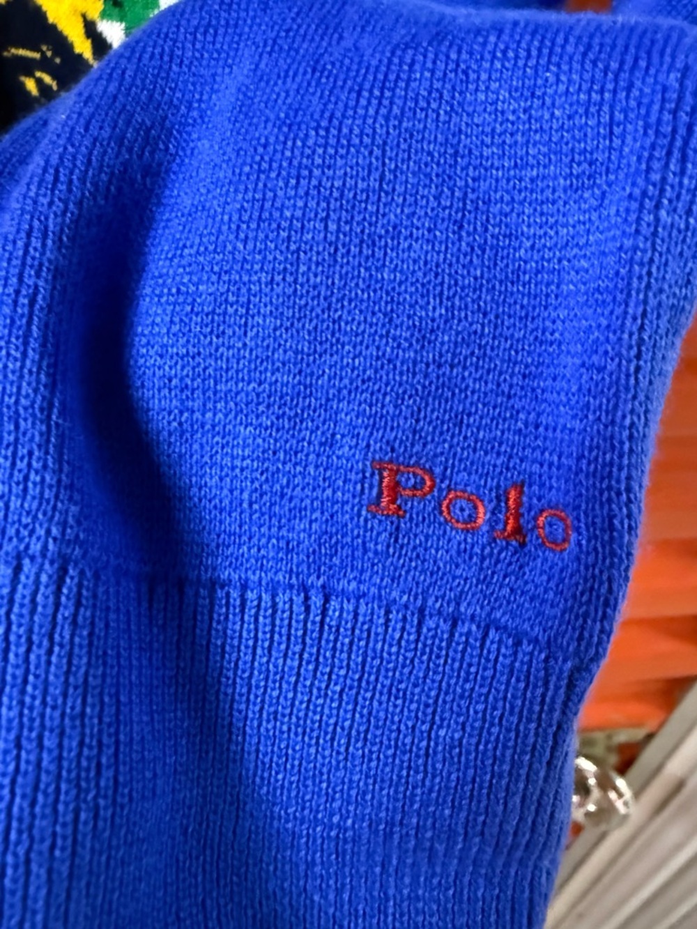 Polo Ralph Lauren Men's Cotton Graphic Sweater in cobalt blue - Picture 3 of 5